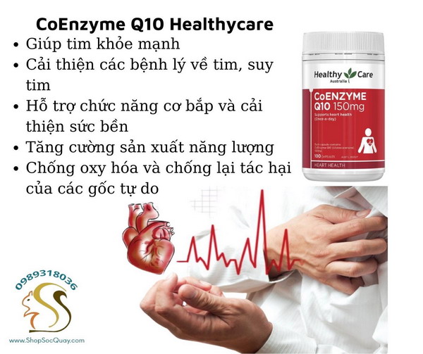 Bổ tim CoQ10 của HealthyCare Úc - Bổ sung CoQ10 đầy đủ cho trái tim luôn khỏe mạnh