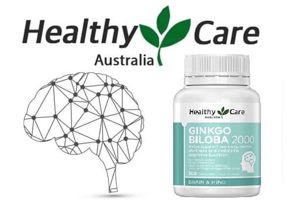 Viên bổ não Úc HealthyCare Ginkgo Biloba 2000 giúp cải thiện tuần hoàn máu trong não