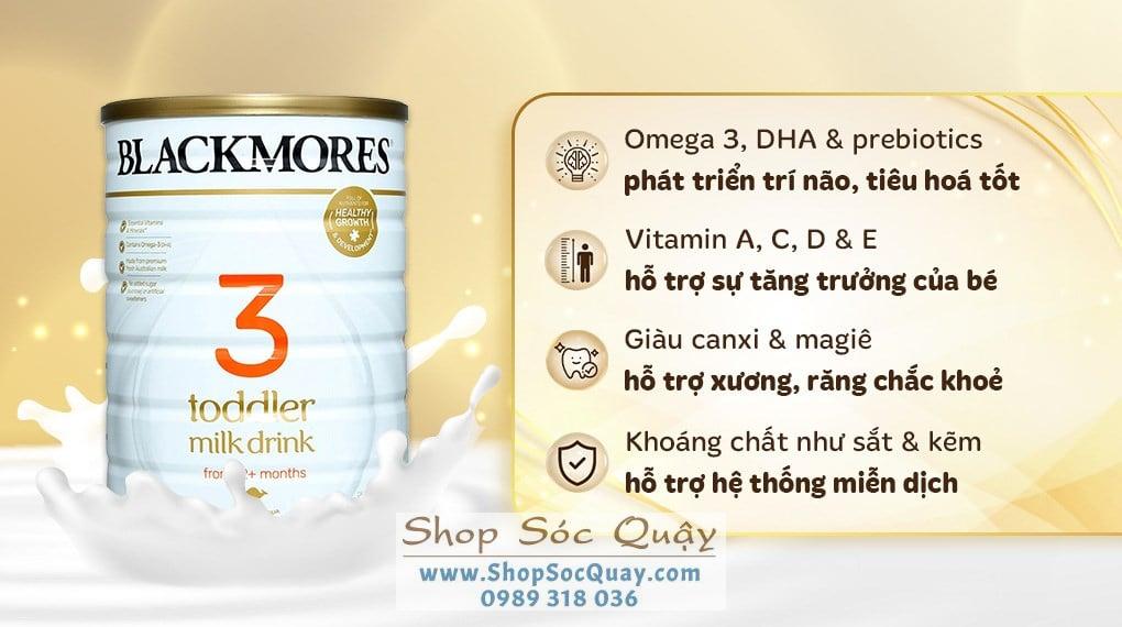 Sữa Blackmores số 3 cung cấp đầy đủ vitamin, khoáng chất cho trẻ từ 12 tháng
