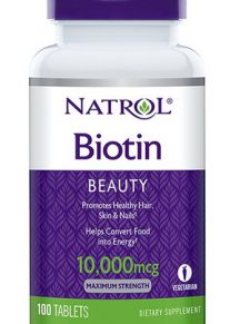 Viên uống mọc tóc Natrol Biotin 10.000 mcg - hỗ trợ tóc đẹp, móng khỏe